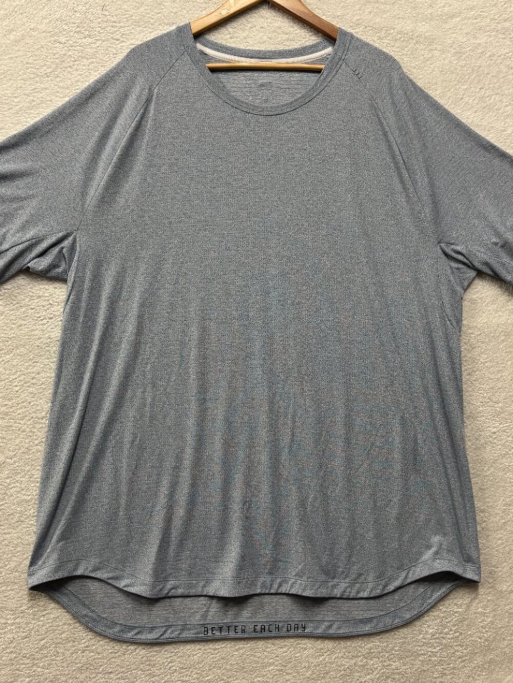 Lululemon Zeroed In Shirt Mens XXL Short Sleeve Grey Space Dye Better Each Day